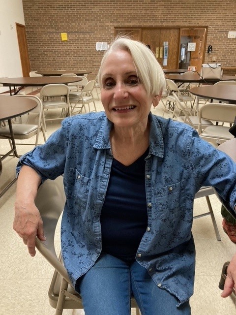 Jeanne Keilier at our Women and Children's May 2023 Potluck.